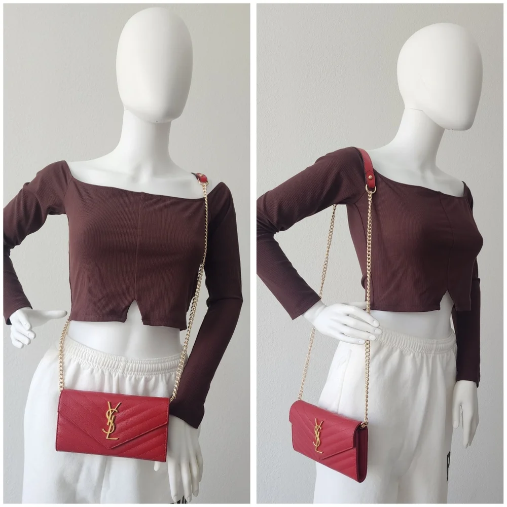 Auth YSL Yves Saint Laurent Wallet to Crossbody Bag - Picture 6 of 12